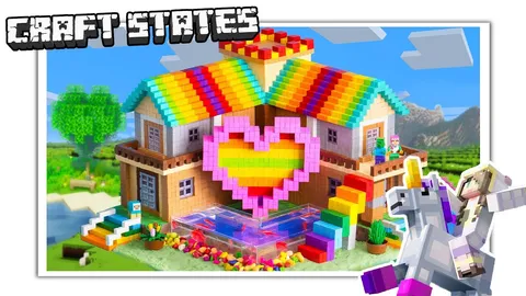 DIY- How to Build Mini Minecraft Mansion With Heart Swimming Pool From Magnetic Brick - ASMR